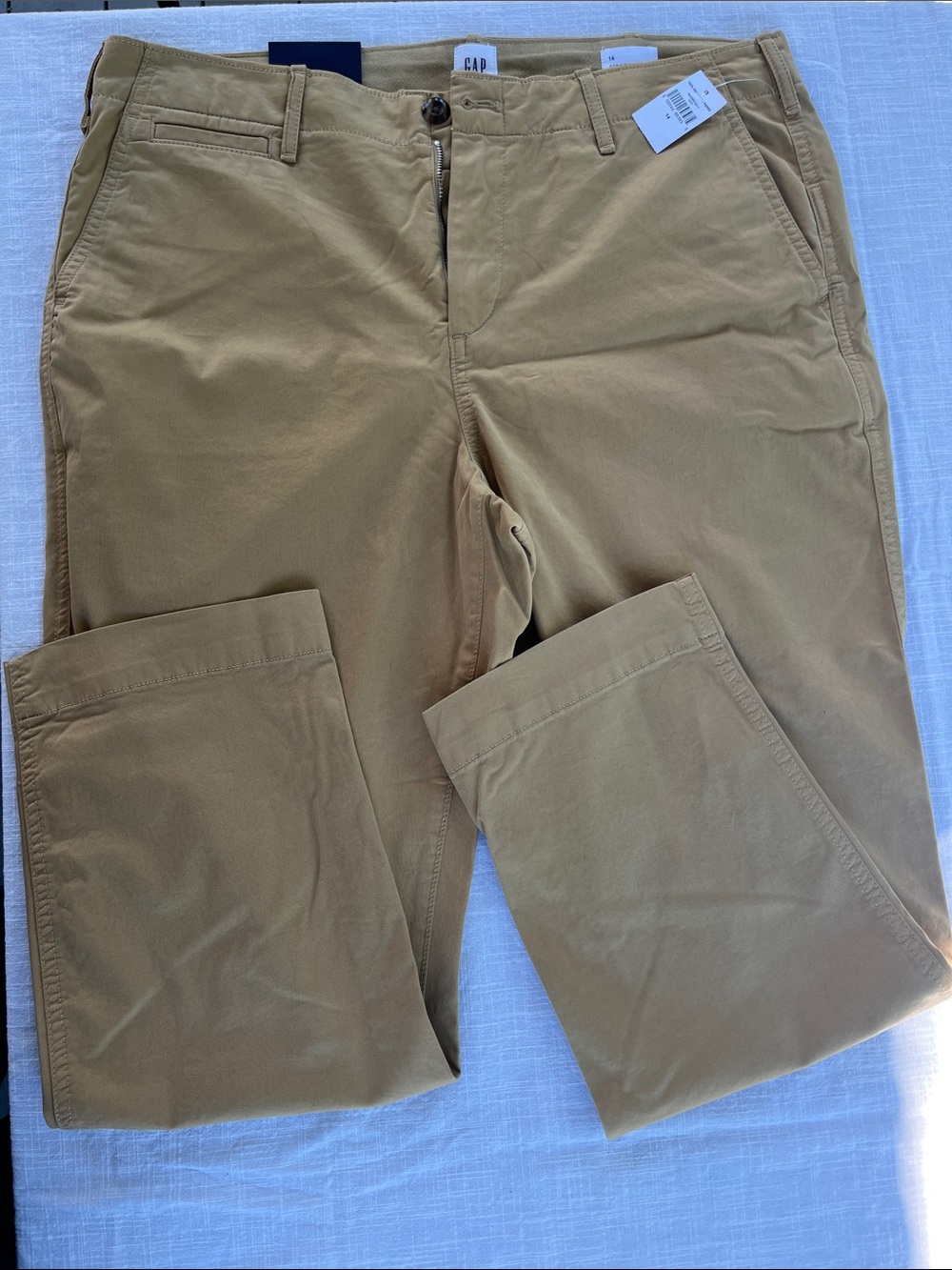 GAP Women's High Rise Straight Leg Ankle Length Chinos in Khaki